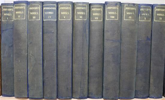 Johnson, Samuel - The Works, 9 vols, 8vo, blue cloth, London 1825